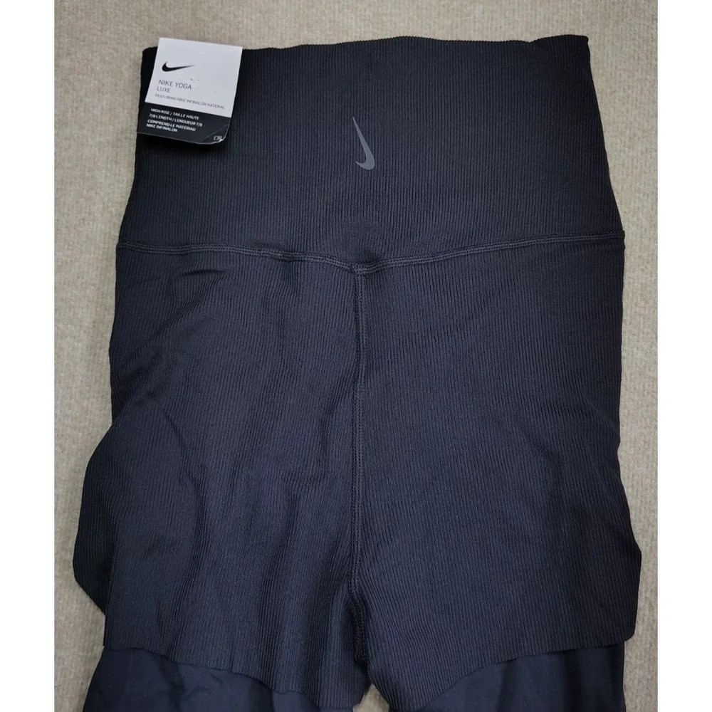 Nike Yoga Luxe Layered Women's XS Training Athletic Leggings DA0729-010 Black